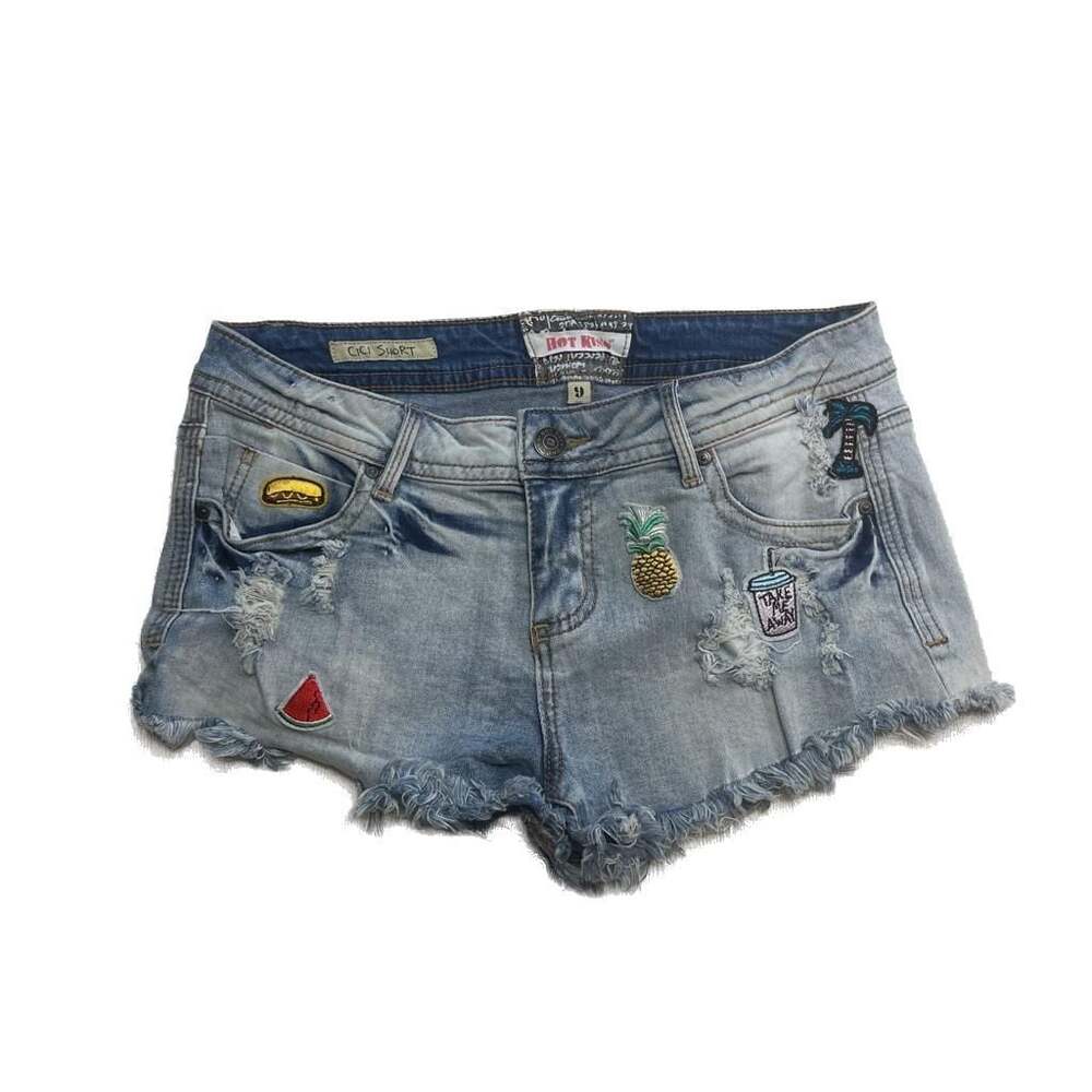 Hot Kiss Cici Short Jean Shorts Junior Women’s Size 9 Blue Distressed Denim